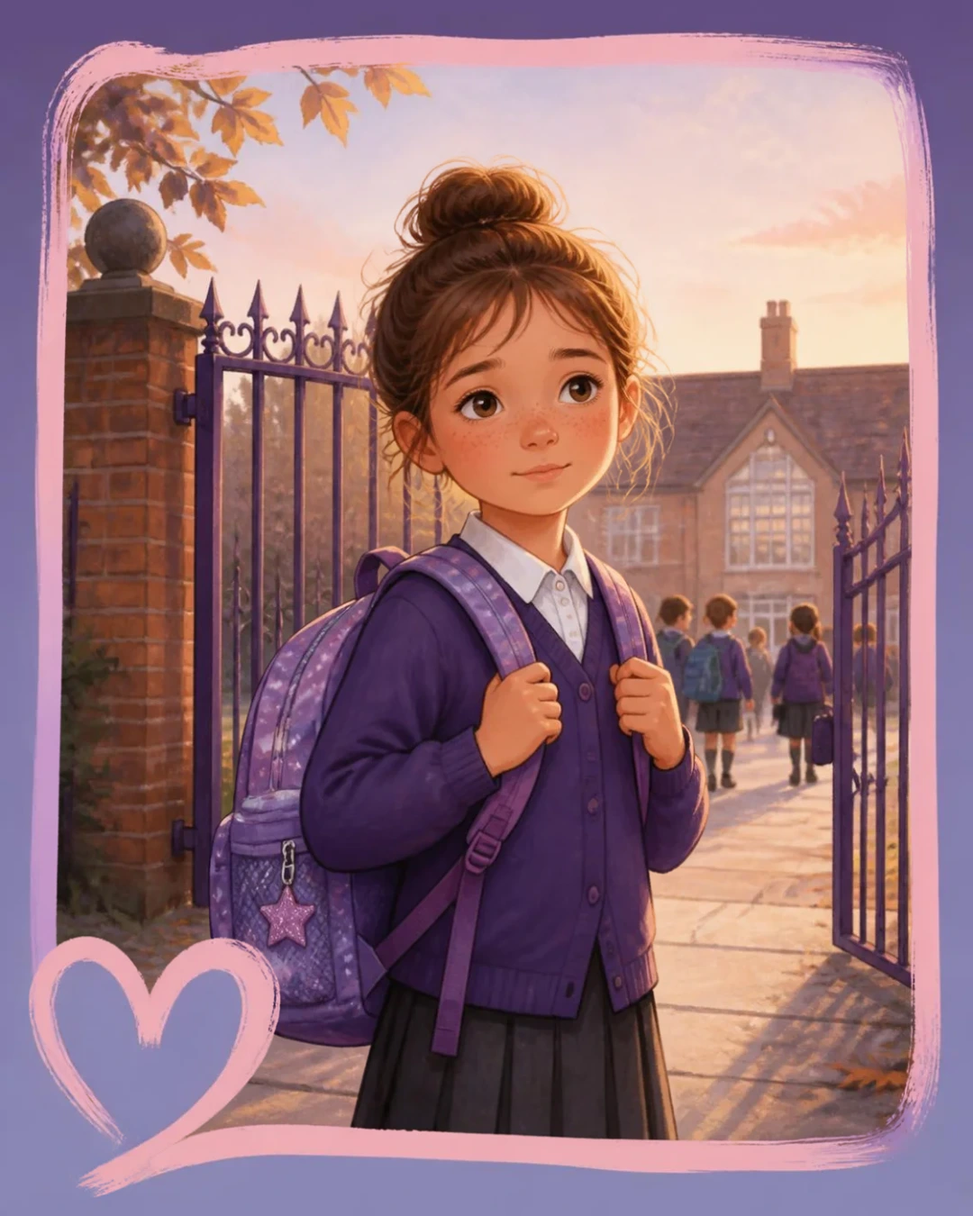 A gently overwhelmed (not distressed) child holding a school bag, first weeks back at school. A gently overwhelmed (not distressed) child holding a school bag, first weeks back at school.