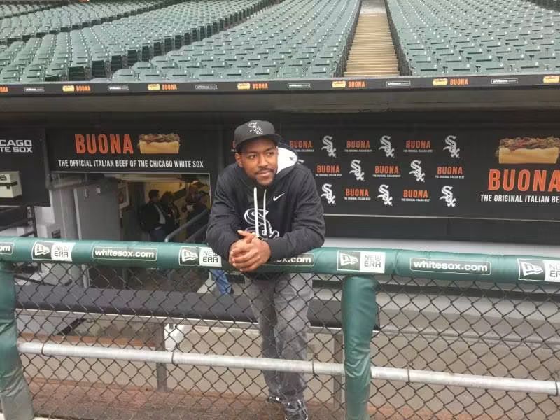 Alfred Poellnitz in the White Sox dugout