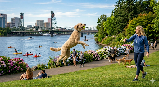 Dog in Portland park