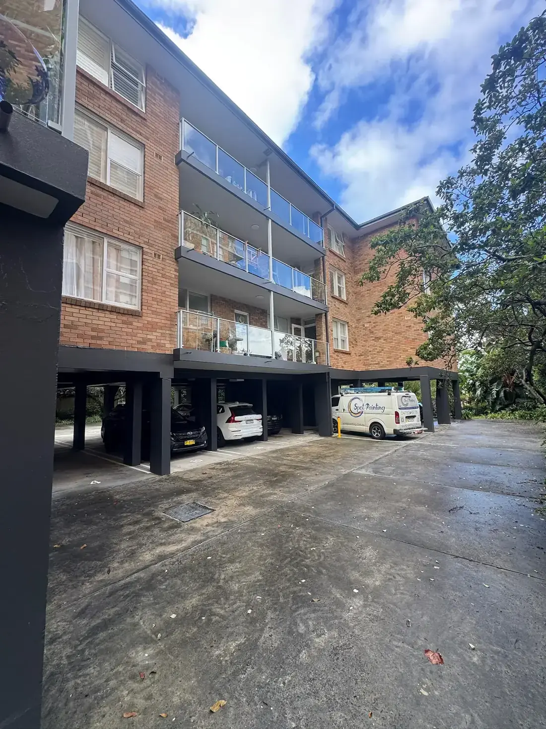 Exterior strata painting on a Sydney apartment block by Spot Painting