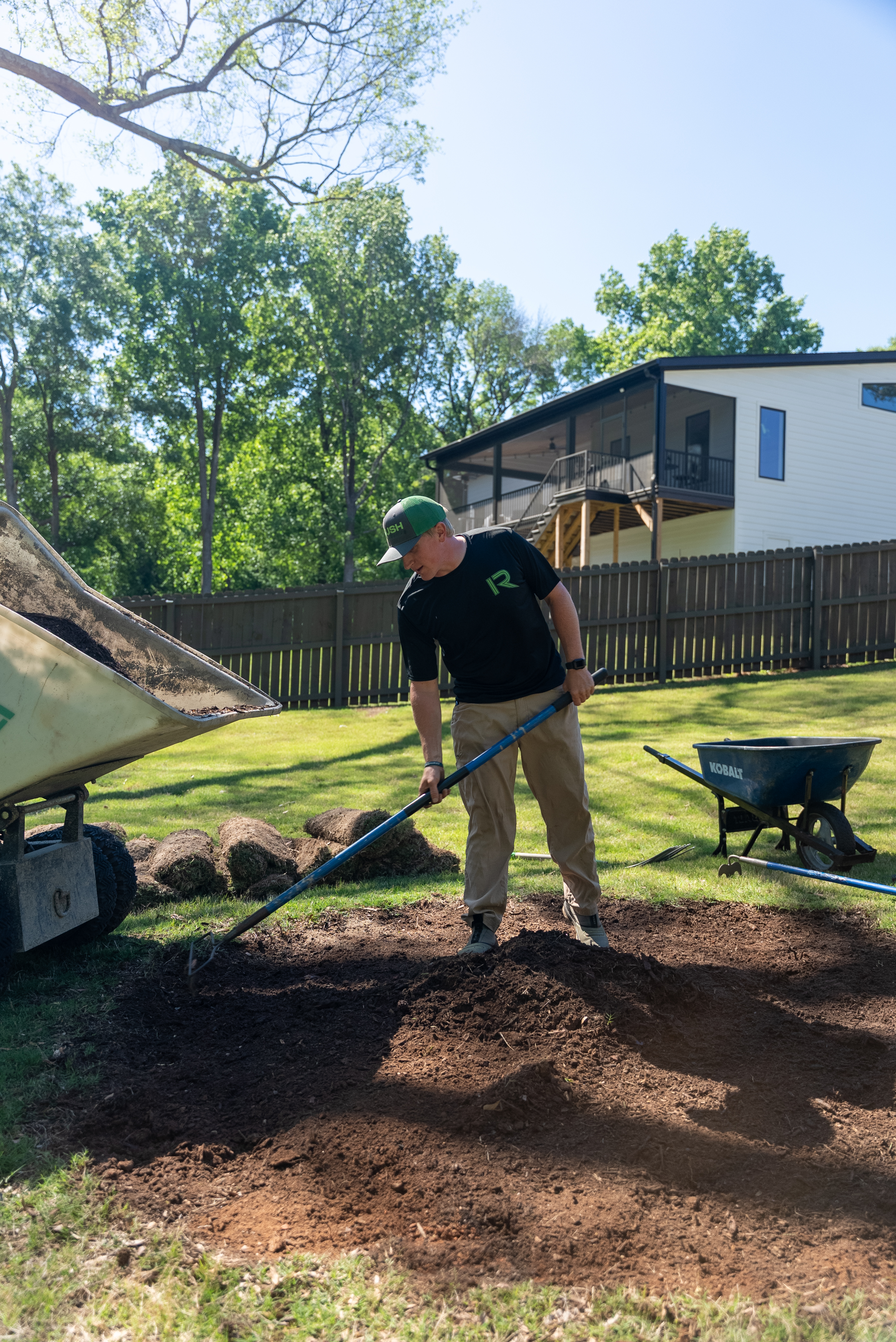 Rush Lawn Care team maintaining a vibrant Greenville property