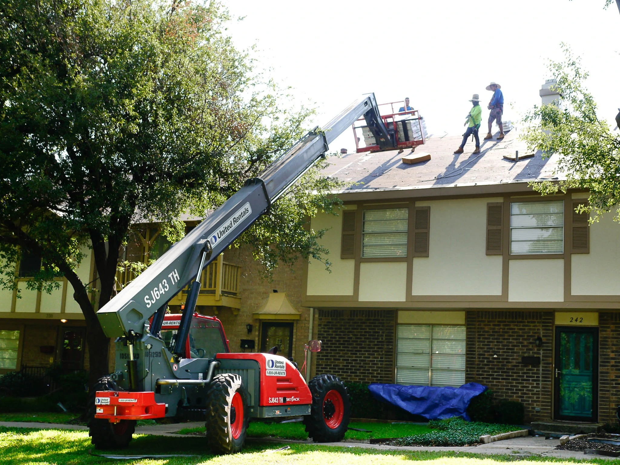 Roof installation in progress