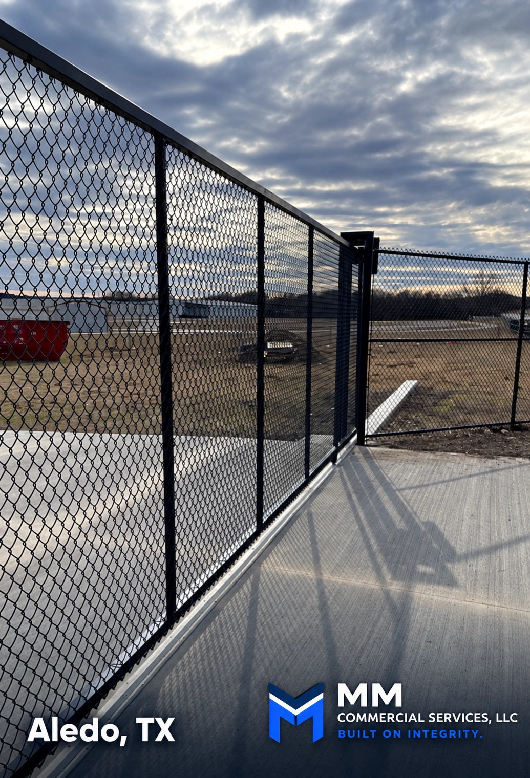 Airport chain-link gate in Aledo, Texas