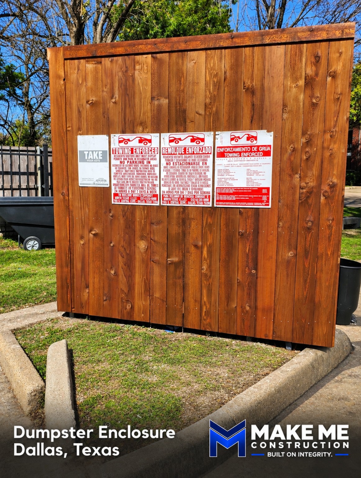 Dumpster enclosures project in Dallas, TX