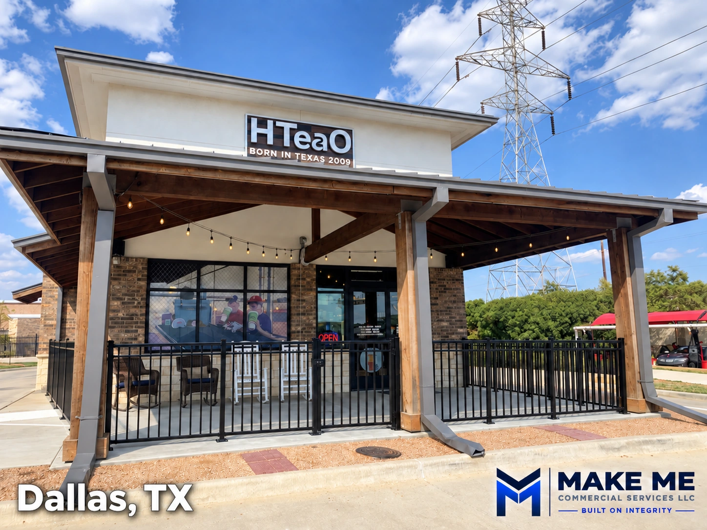 Commercial patio fencing in Dallas, Texas