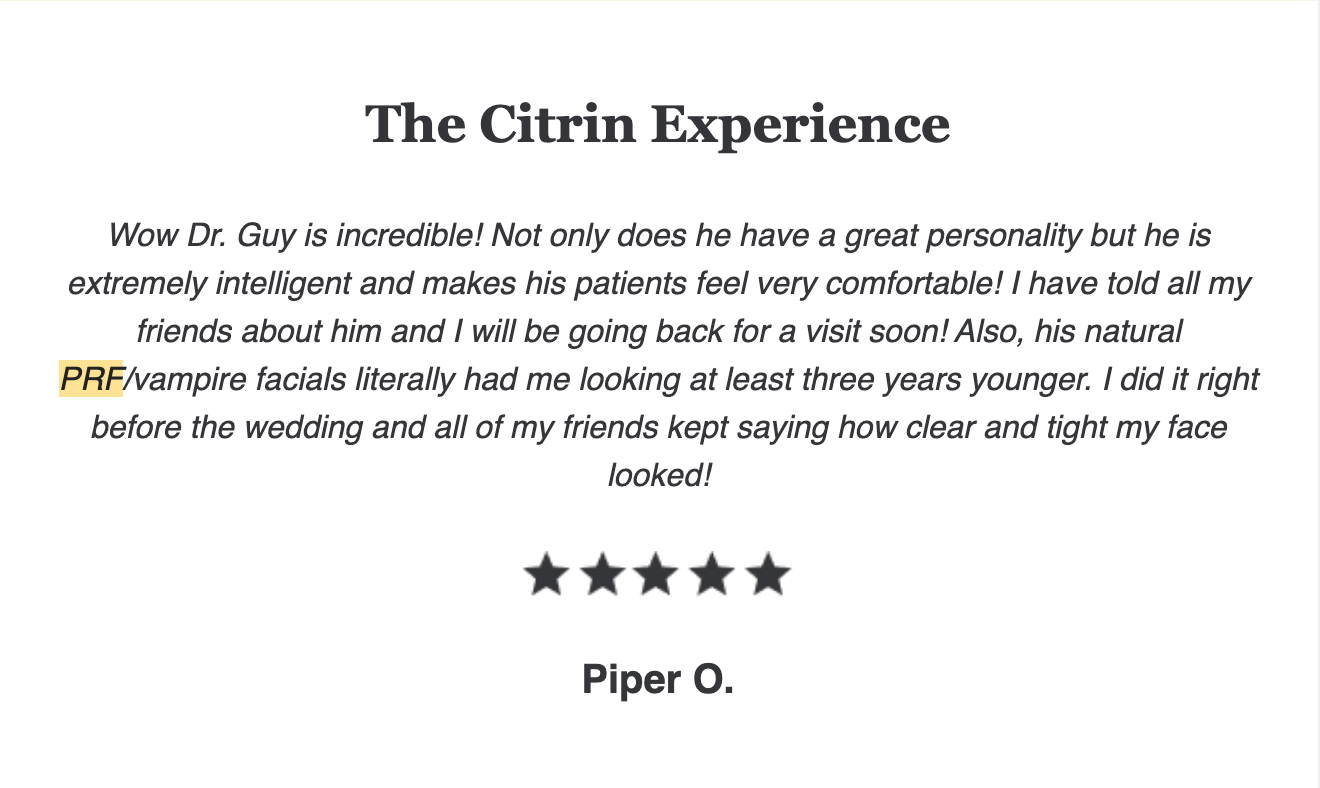 PRF therapy results