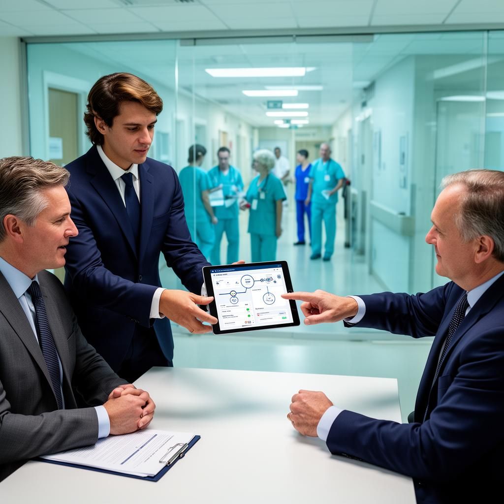 Healthcare IT consultants in a working session