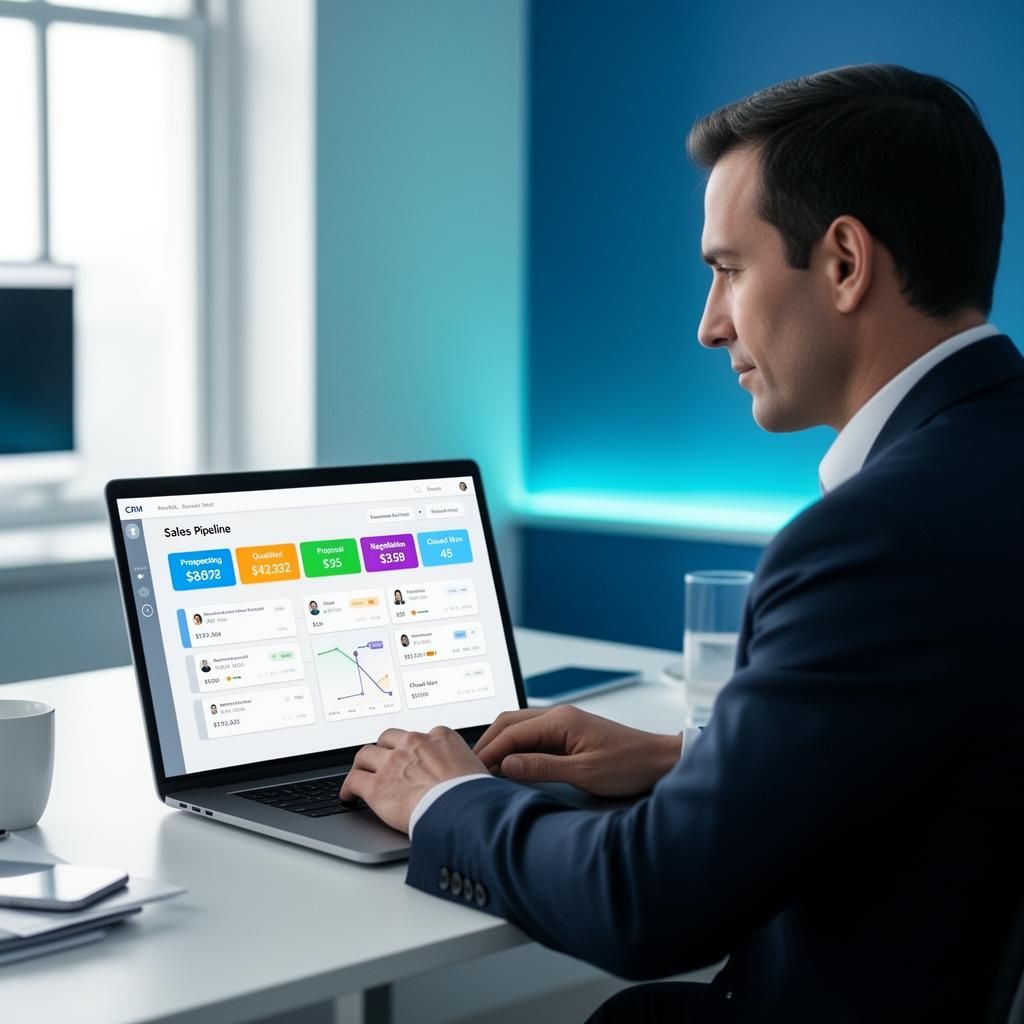 Healthcare IT professional reviewing pipeline data