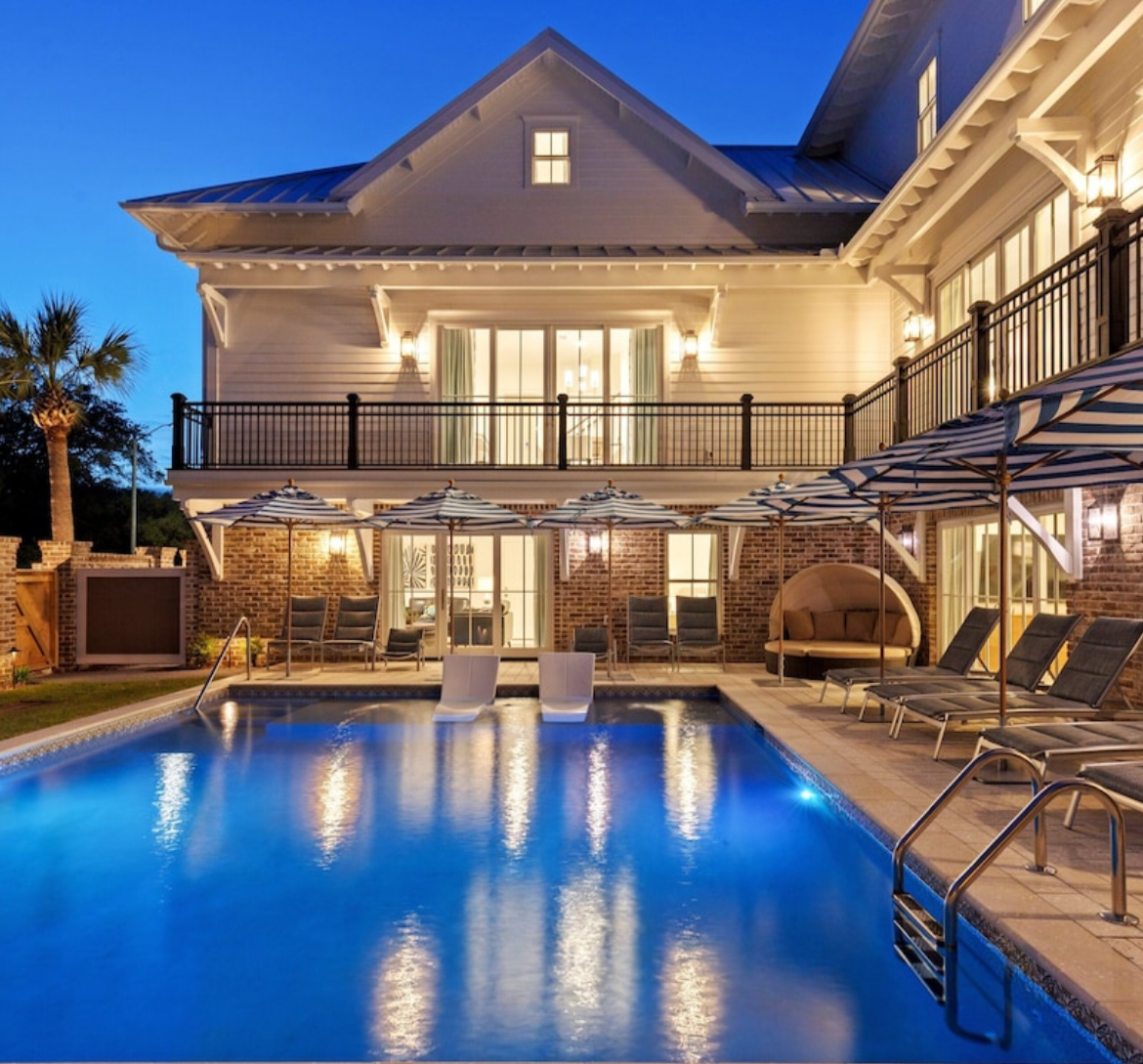 The retreat house with its heated pool