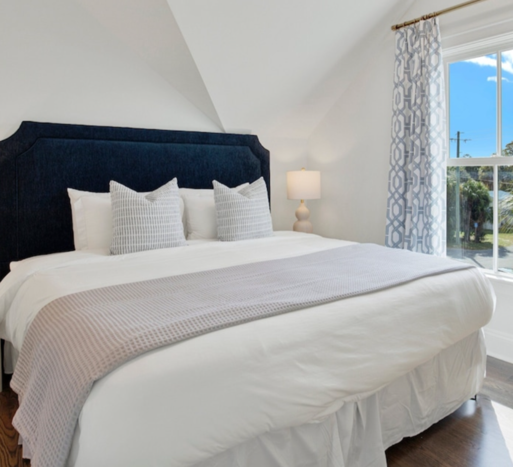 Private bedroom with a king bed