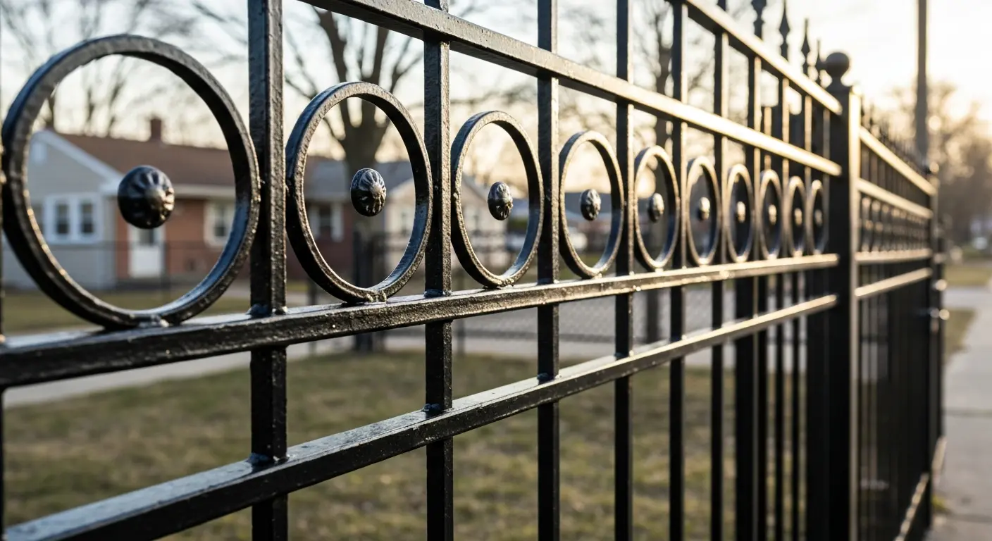 Metal gate and railing graffiti removal