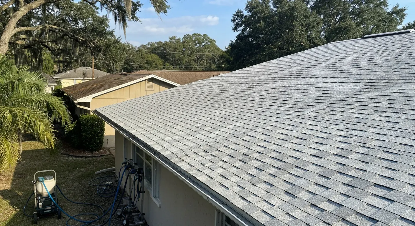 Roof soft wash service