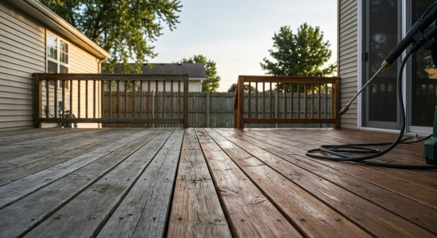 Deck and fence pressure washing