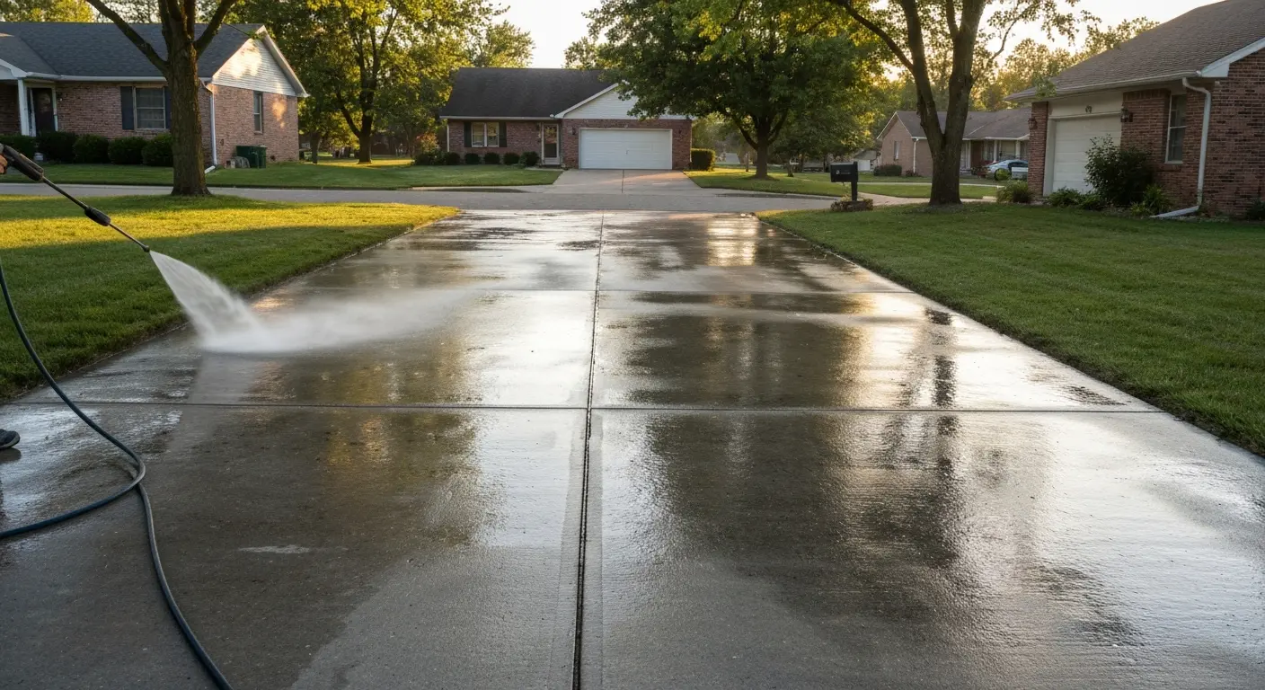 Driveway and concrete pressure washing