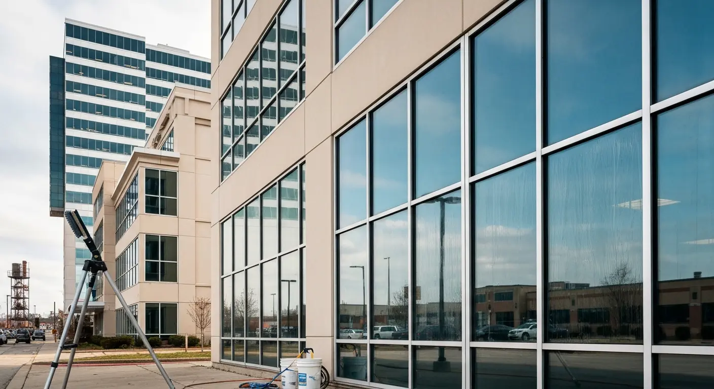 Commercial window cleaning service