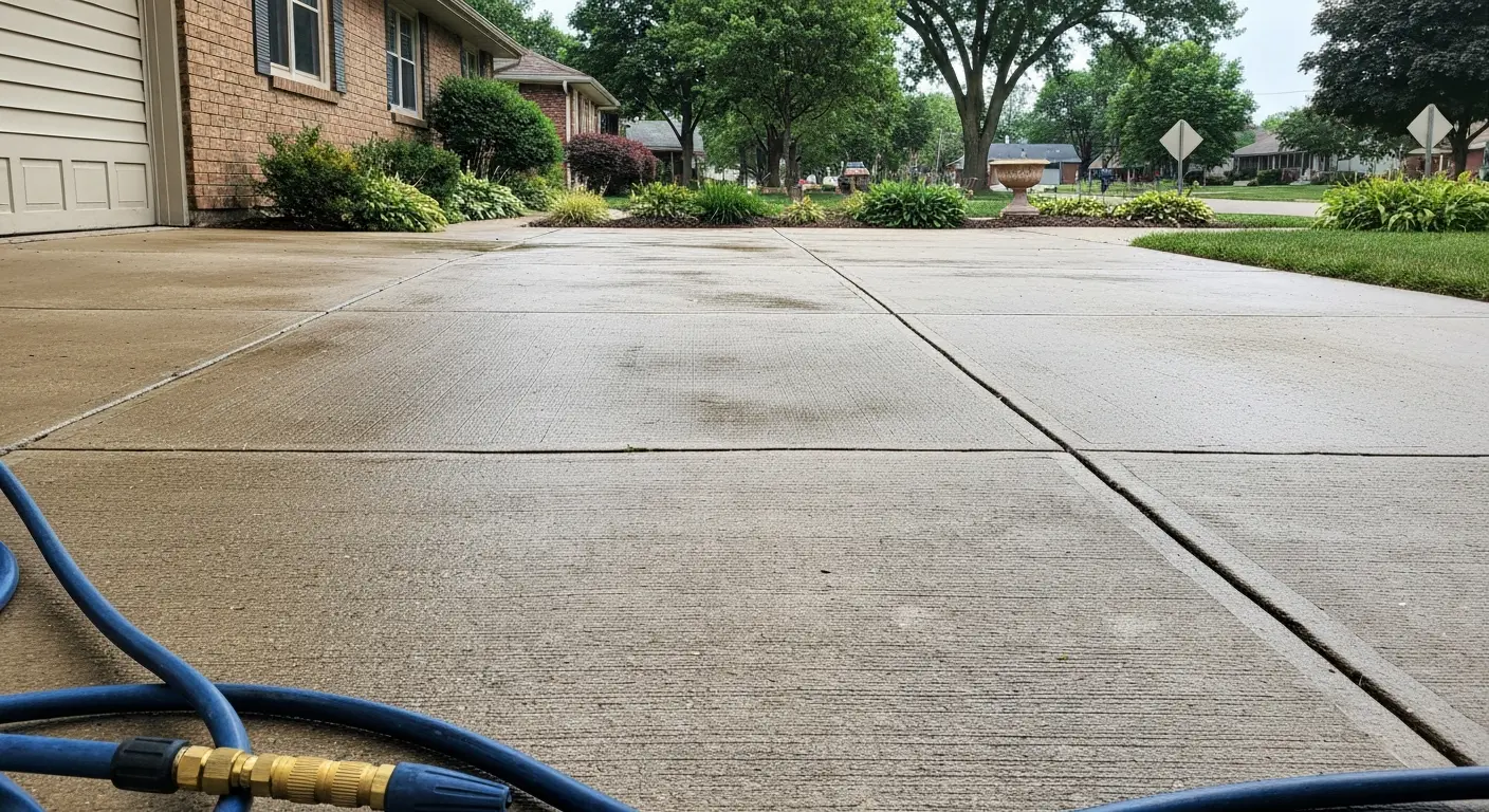 Graffiti removal from concrete driveway
