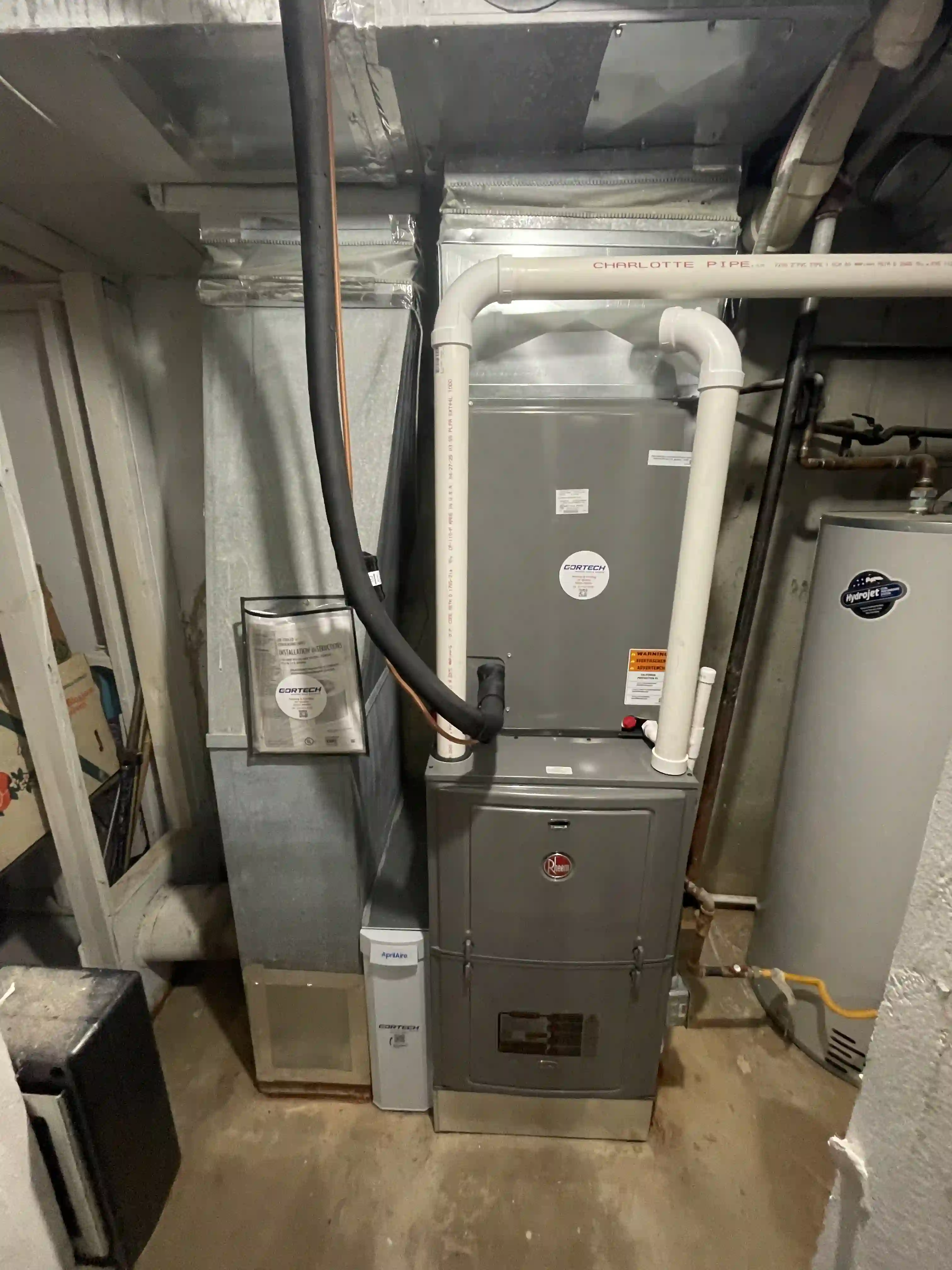 Residential water heater checked during a service visit
