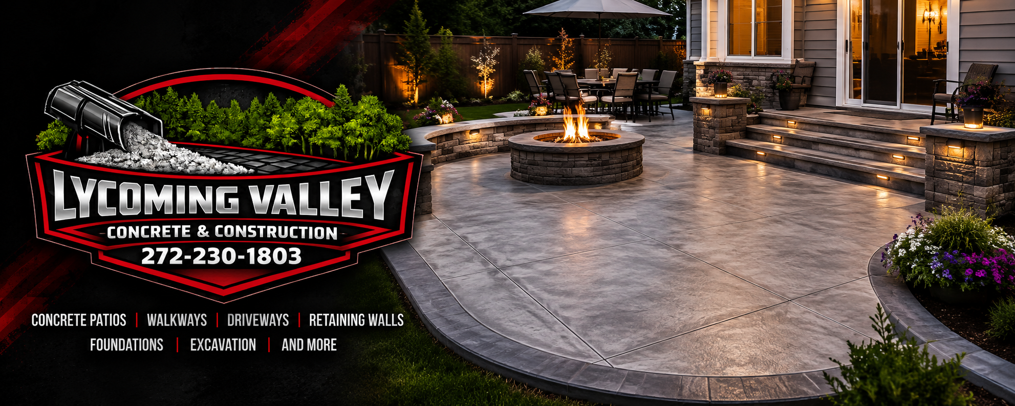 Lycoming Valley Concrete & Construction website designed by DunderBuildz