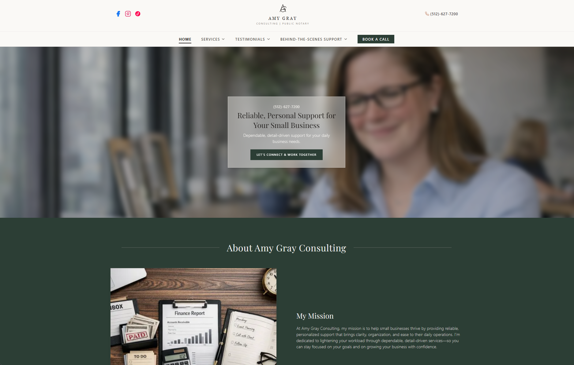 Amy Gray Consulting website designed by DunderBuildz