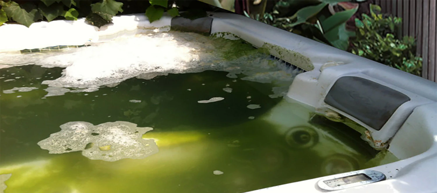 Cloudy Hot Tub Before Service