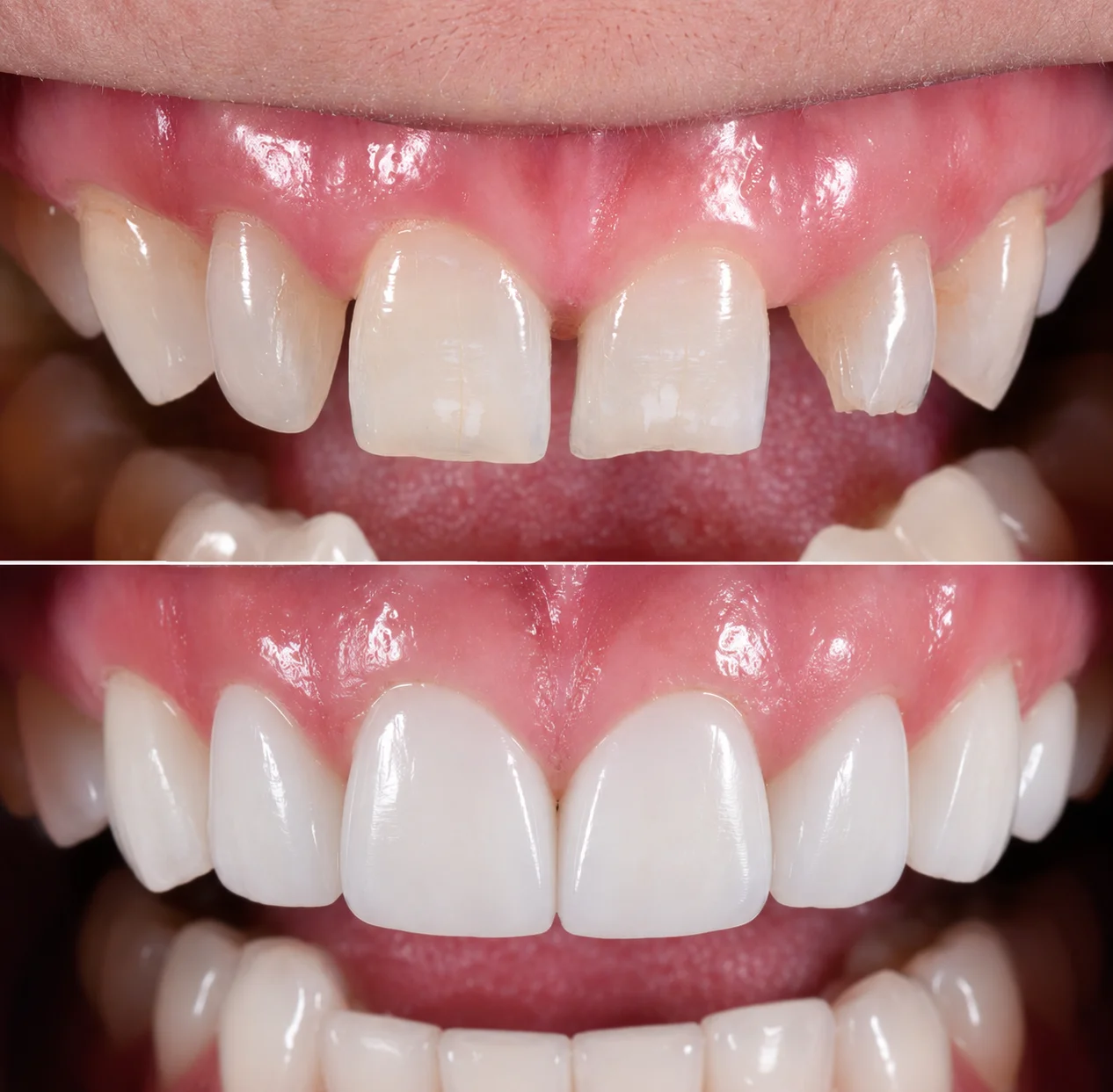 Teeth whitening before and after result
