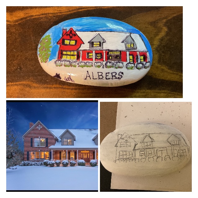 U.S. Army tribute painted rock
