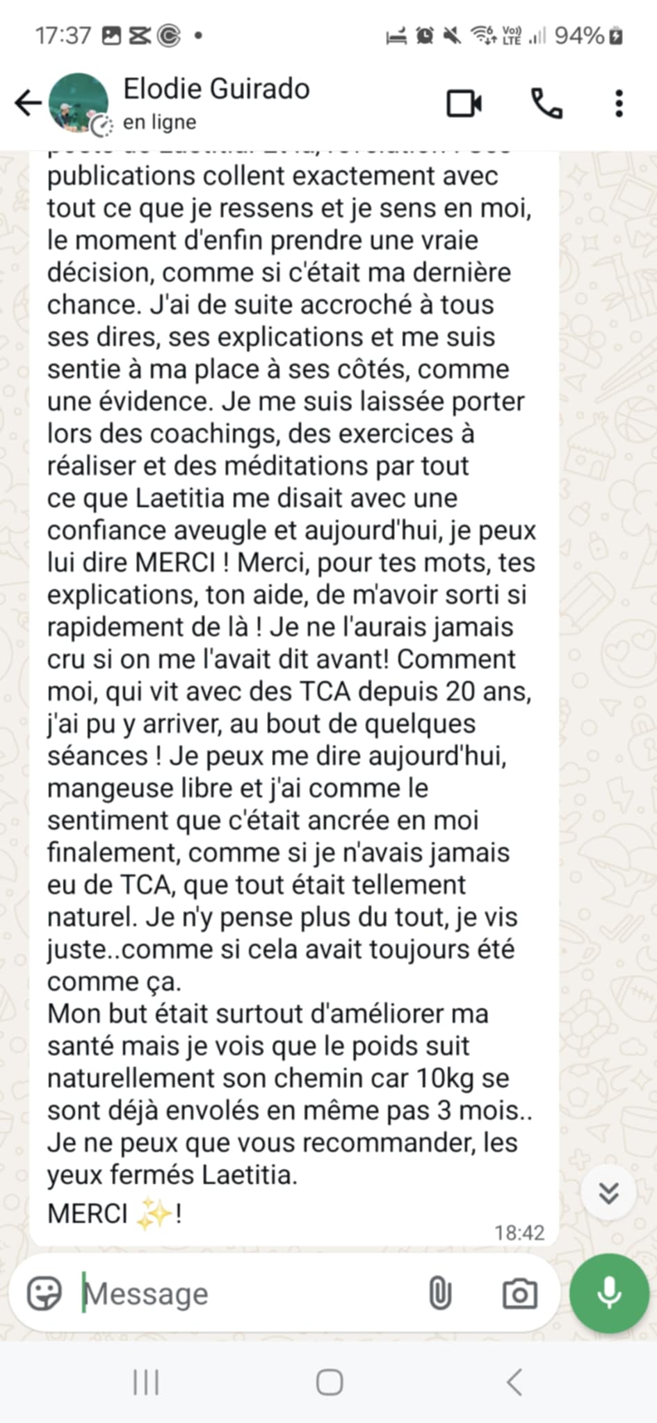 Témoignage client