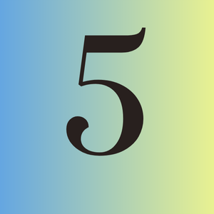 Image of #5 with blue to green ombre background