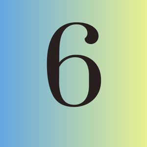 Image of #6 with blue to green ombre background