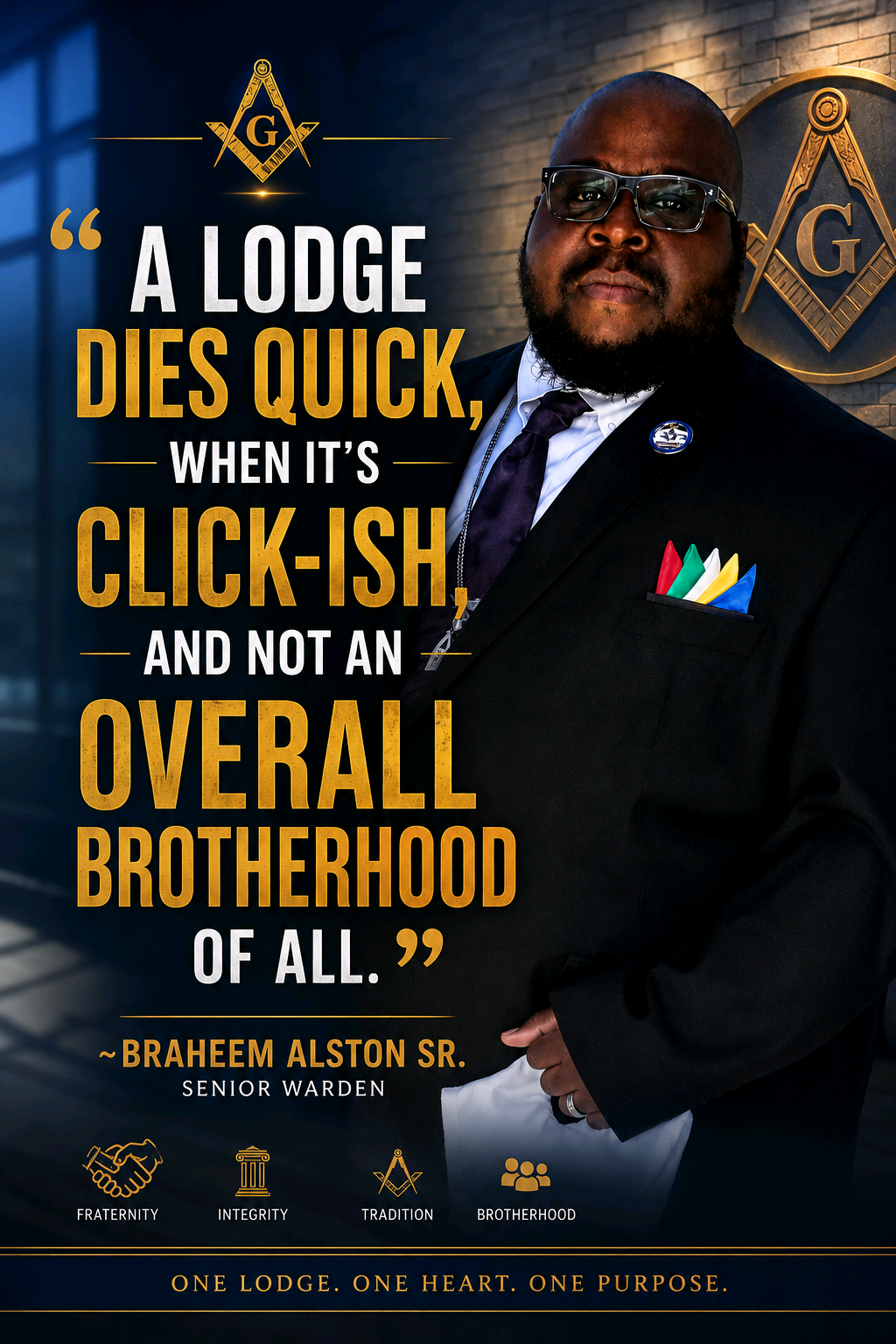 Braheem Alston, Senior Warden of Richard Allen Lodge No. 30