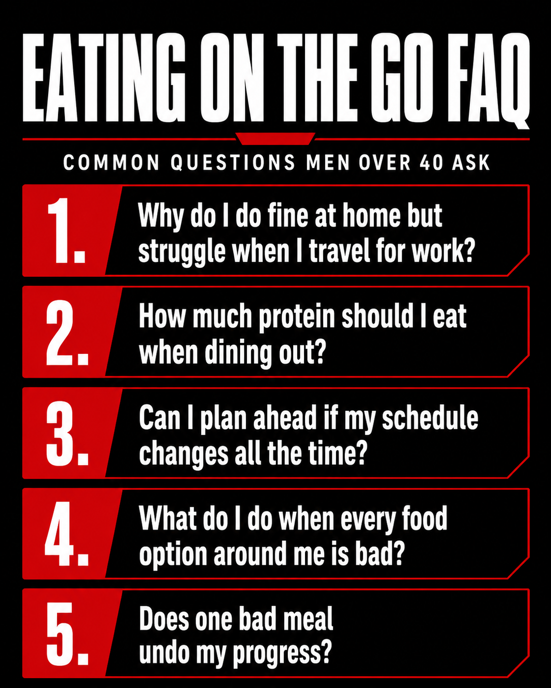 Eating on the go FAQ for men over 40