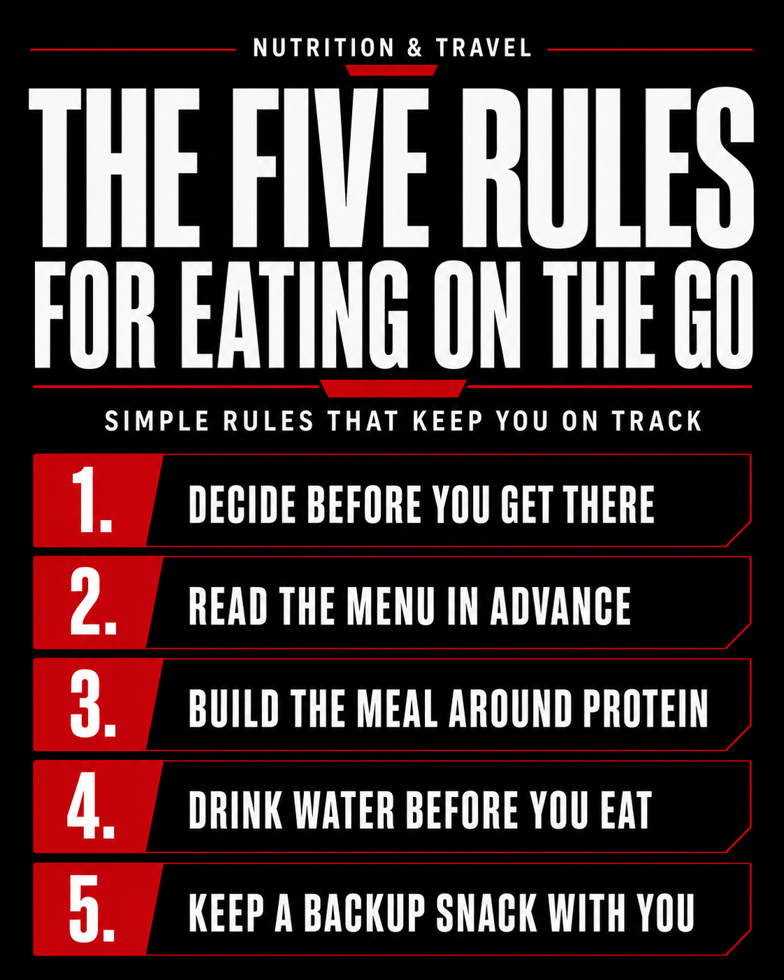 The five rules for eating on the go for men over 40 