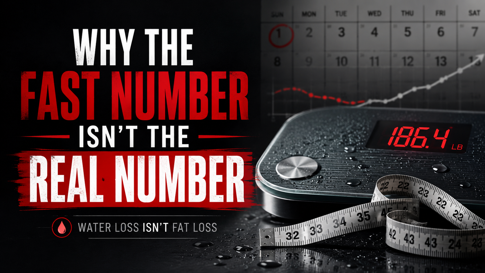 Digital scale and measuring tape showing why fast first-week weight loss is often water loss, not real fat loss for men over 40 Digital scale and measuring tape showing why fast first-week weight loss is often water loss, not real fat loss for men over 40