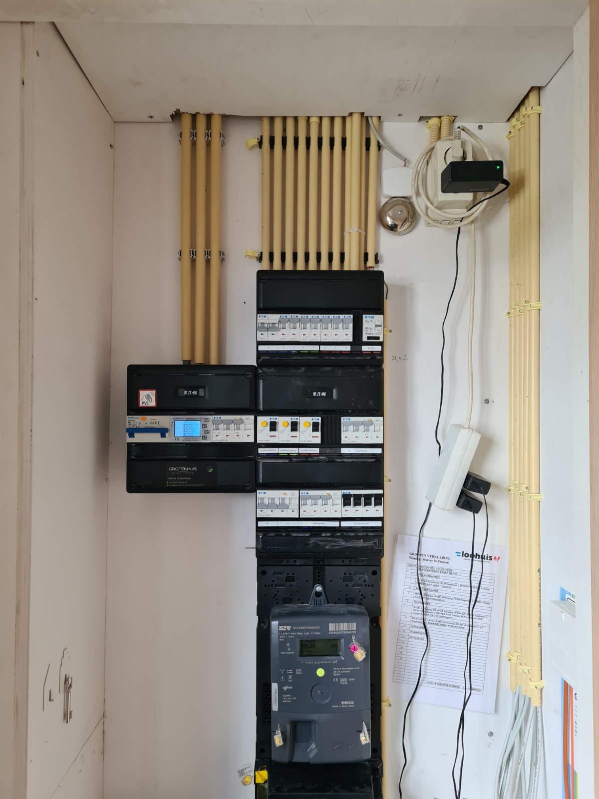 Voorbereiding op de installatie van een thuisbatterij door Grotenhuis Installatietechniek