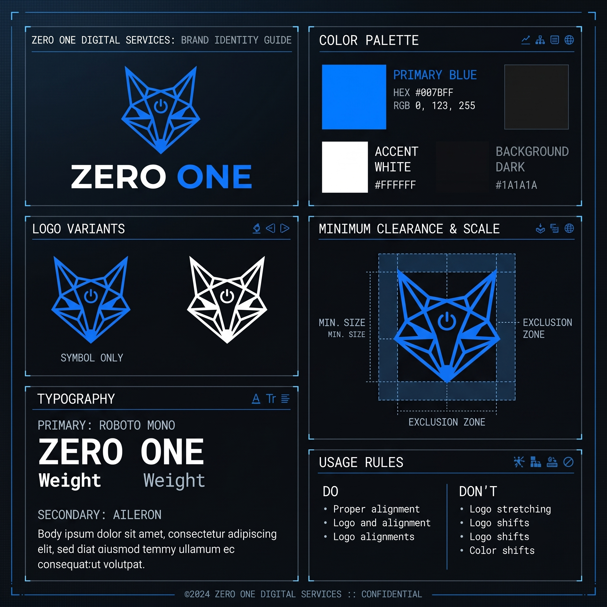 Zero One Digital Services brand identity guide