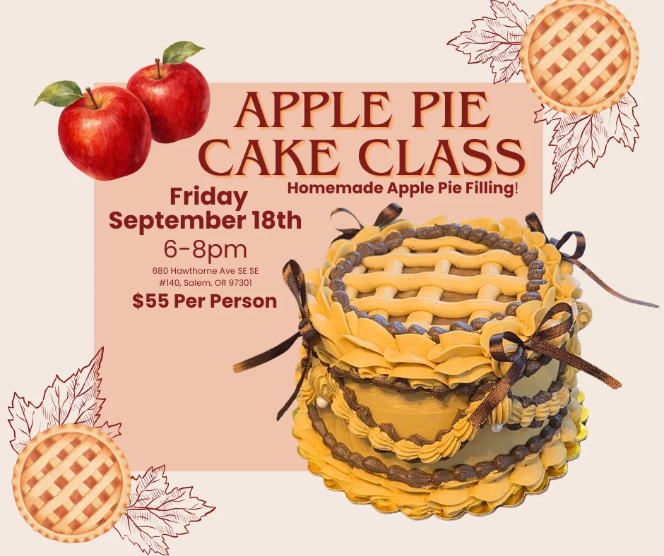 Flyer for the Apple Pie Cake Class