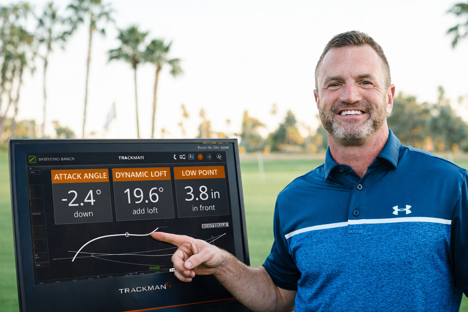 Erik Schjolberg on lesson tee at McCormick Ranch Golf Club, Scottsdale