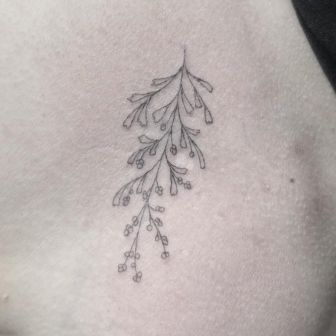 Cowboy girl dancing tattoo fine line