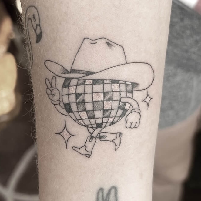 Old truck tattoo on the arm fine line