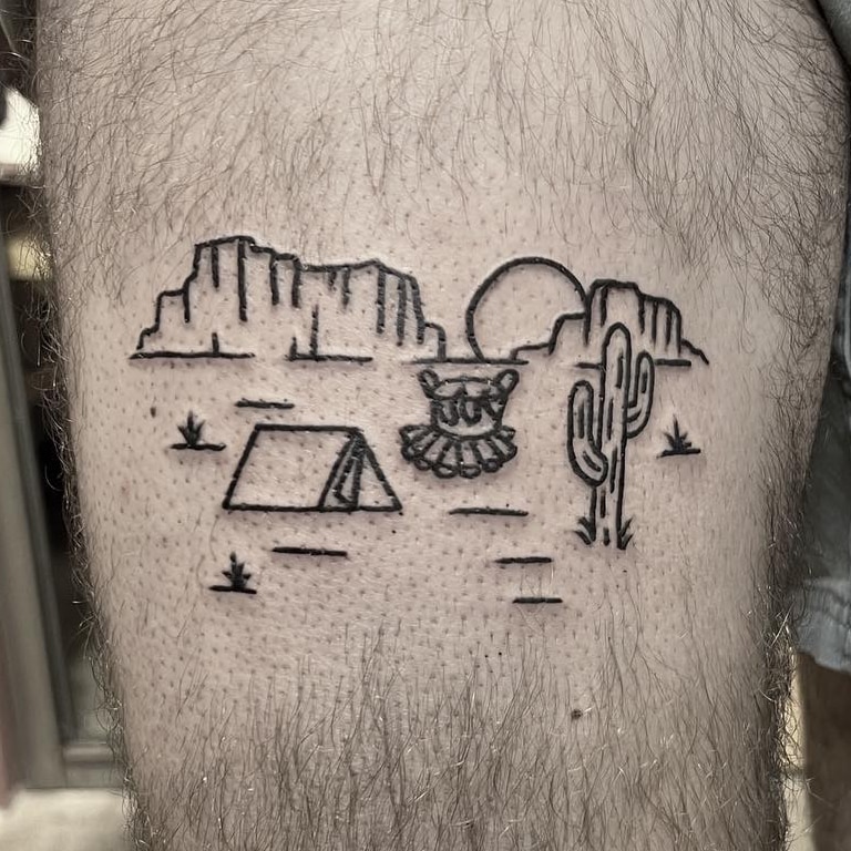 Old truck tattoo on the arm fine line