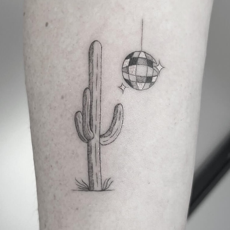 Detailed Horse with a flower tattoo fine line