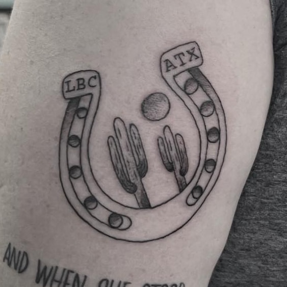 Cowboy puppy tattoo fine line Micro realism