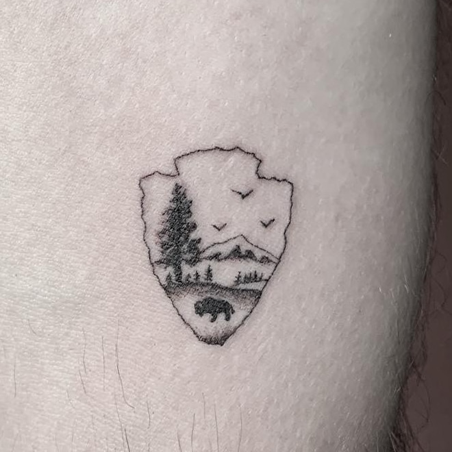 Cowboy girl dancing tattoo fine line