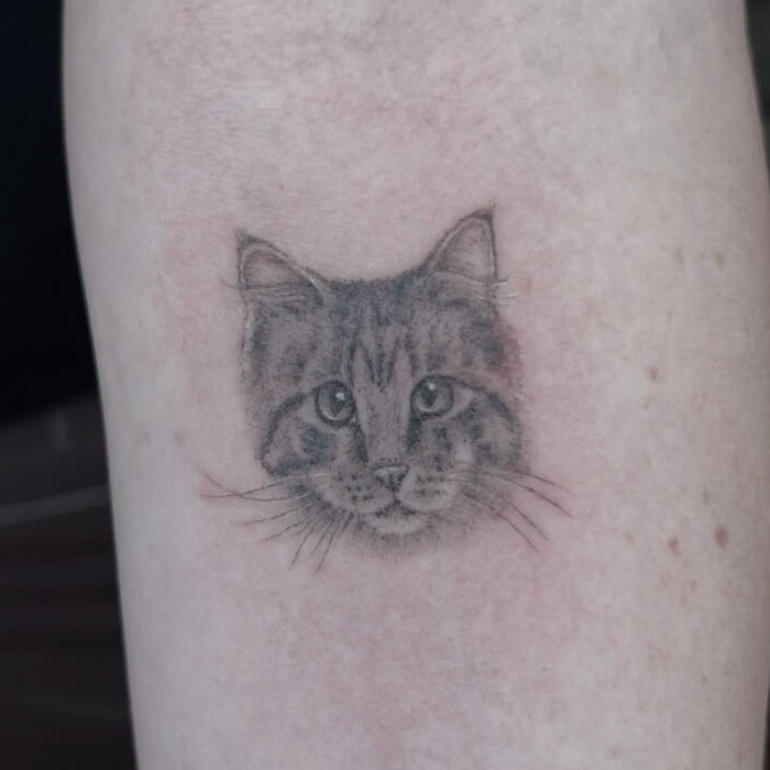 Old truck tattoo on the arm fine line