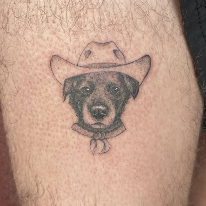 Detailed Horse with a flower tattoo fine line