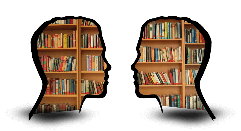 Abstract library-themed visual representing Biko Method Essentials Course for subconscious healing and emotional clarity training.