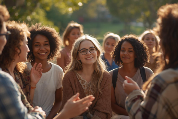 Mental health support for everyone Visual Direction: Diverse group of people appearing calm, confident, and emotionally balanced Natural lifestyle setting (outdoor or relaxed environment) Warm lighting and authentic expressions Mental health support for everyone Visual Direction: Diverse group of people appearing calm, confident, and emotionally balanced Natural lifestyle setting (outdoor or relaxed environment) Warm lighting and authentic expressions