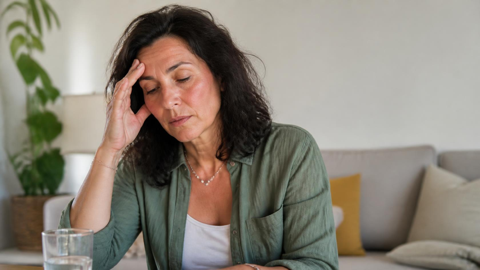 Woman experiencing perimenopause and menopause symptoms