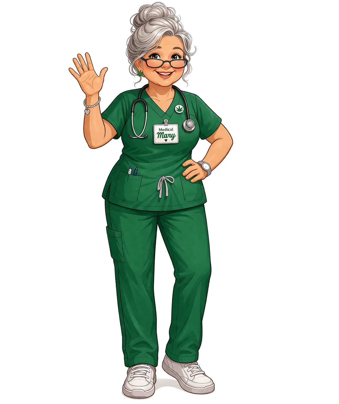 Medical Mary waving