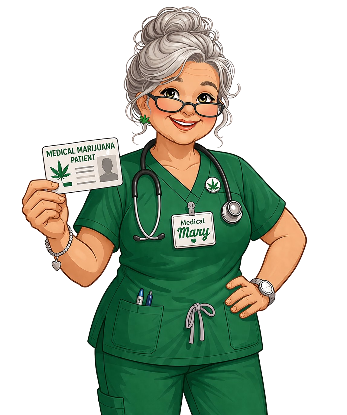 Mary holding card